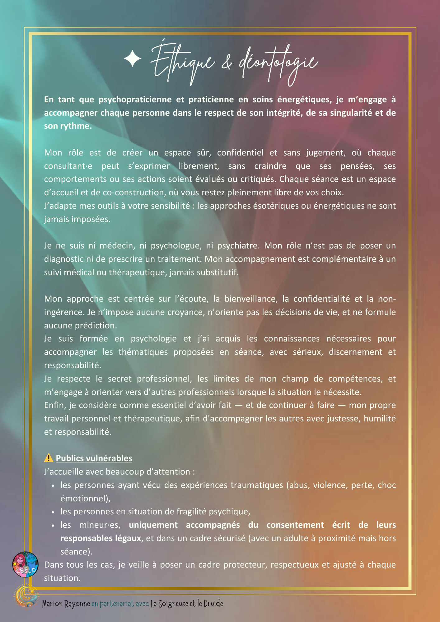 Flyer de d'éthique et de déontologie